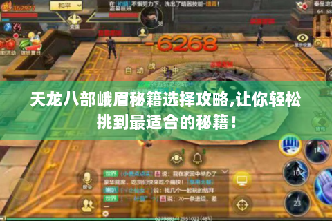 天龙八部峨眉秘籍选择攻略,让你轻松挑到最适合的秘籍！