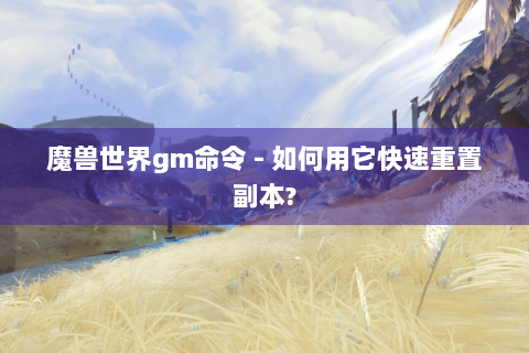 魔兽世界gm命令 - 如何用它快速重置副本?