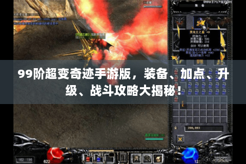 99阶超变奇迹手游版，装备、加点、升级、战斗攻略大揭秘！