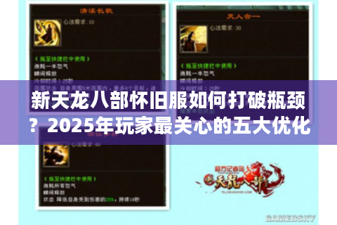 新天龙八部怀旧服如何打破瓶颈？2025年玩家最关心的五大优化方向解析
