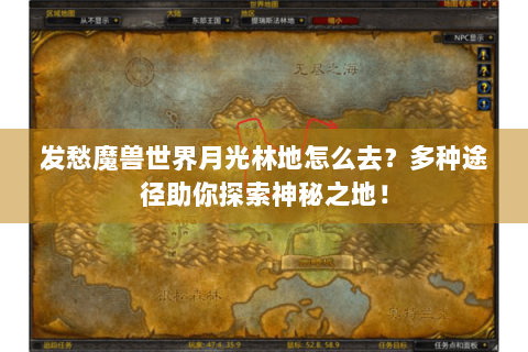 发愁魔兽世界月光林地怎么去？多种途径助你探索神秘之地！