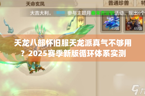 天龙八部怀旧服天龙派真气不够用？2025赛季新版循环体系实测