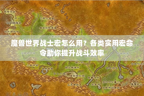 魔兽世界战士宏怎么用？各类实用宏命令助你提升战斗效率