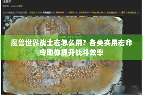 魔兽世界战士宏怎么用？各类实用宏命令助你提升战斗效率