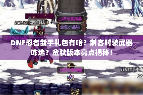 DNF忍者新手礼包有啥？刺客时装武器咋选？金秋版本亮点揭秘！