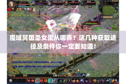 魔域冥国圣女蛋从哪弄？这几种获取途径及条件你一定要知道！