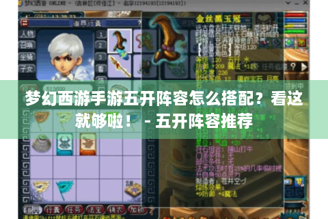 梦幻西游手游五开阵容怎么搭配？看这就够啦！ - 五开阵容推荐