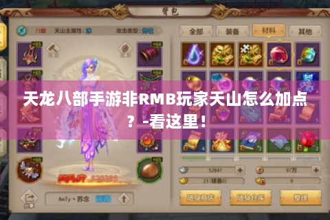 天龙八部手游非RMB玩家天山怎么加点？-看这里！