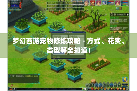 梦幻西游宠物修炼攻略 - 方式、花费、类型等全知道！