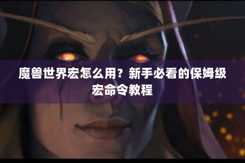 魔兽世界宏怎么用？新手必看的保姆级宏命令教程