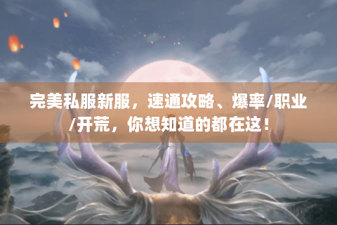 完美私服新服，速通攻略、爆率/职业/开荒，你想知道的都在这！