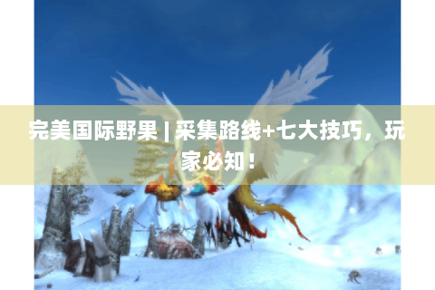 完美国际野果 | 采集路线+七大技巧，玩家必知！