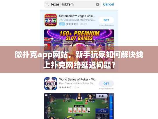 微扑克app网站，新手玩家如何解决线上扑克网络延迟问题？