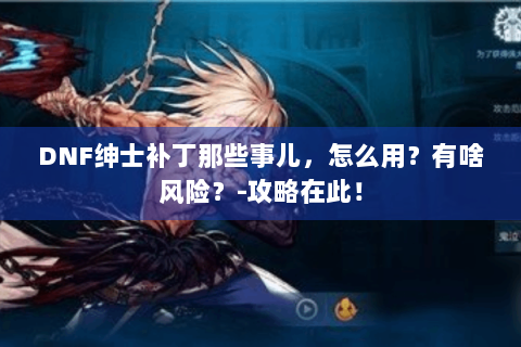 DNF绅士补丁那些事儿，怎么用？有啥风险？-攻略在此！