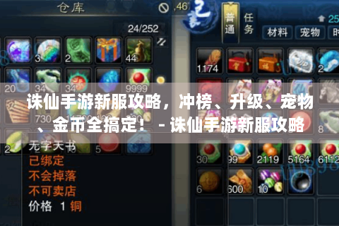 诛仙手游新服攻略，冲榜、升级、宠物、金币全搞定！ - 诛仙手游新服攻略