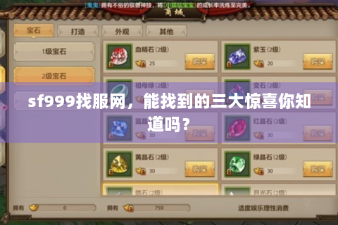 sf999找服网，能找到的三大惊喜你知道吗？