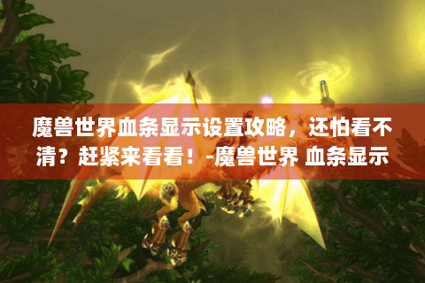 魔兽世界血条显示设置攻略，还怕看不清？赶紧来看看！-魔兽世界 血条显示