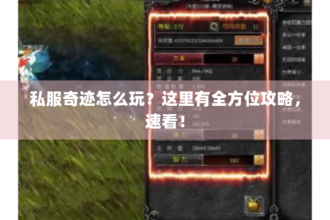 私服奇迹怎么玩？这里有全方位攻略，速看！