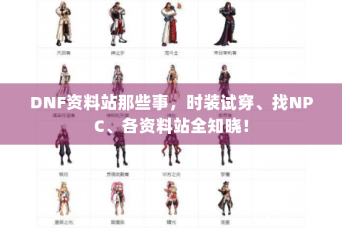 DNF资料站那些事，时装试穿、找NPC、各资料站全知晓！