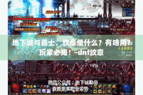 地下城与勇士，纹章是什么？有啥用？玩家必知！-dnf纹章