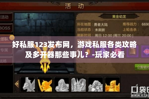 好私服123发布网，游戏私服各类攻略及多开器那些事儿？-玩家必看