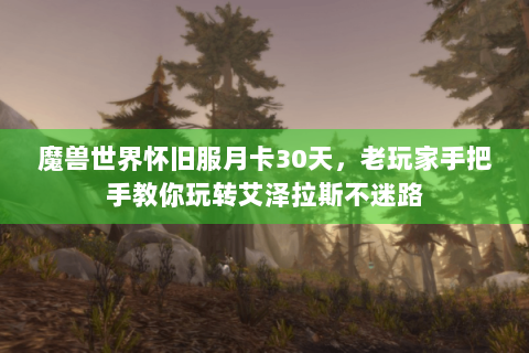 魔兽世界怀旧服月卡30天，老玩家手把手教你玩转艾泽拉斯不迷路