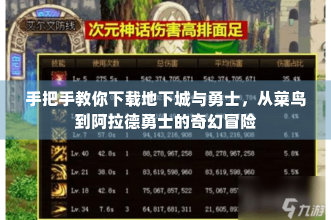 手把手教你下载地下城与勇士，从菜鸟到阿拉德勇士的奇幻冒险