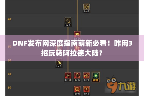 DNF发布网深度指南萌新必看！咋用3招玩转阿拉德大陆？