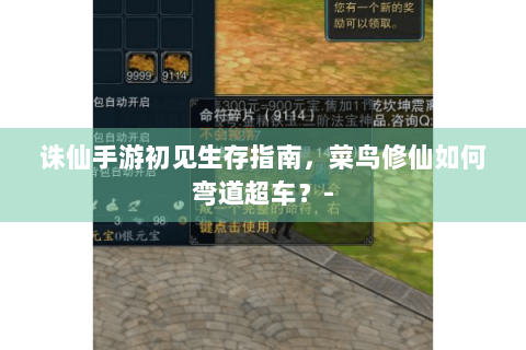 诛仙手游初见生存指南，菜鸟修仙如何弯道超车？-