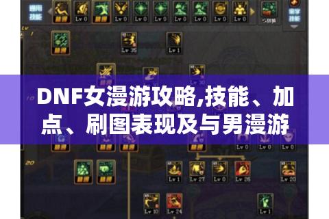 DNF女漫游攻略,技能、加点、刷图表现及与男漫游选择困惑?