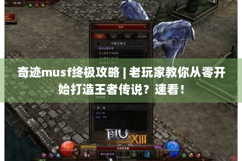 奇迹musf终极攻略 | 老玩家教你从零开始打造王者传说？速看！