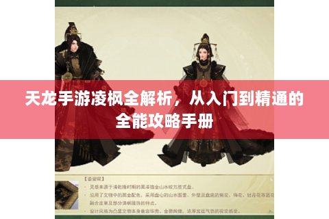 天龙手游凌枫全解析，从入门到精通的全能攻略手册