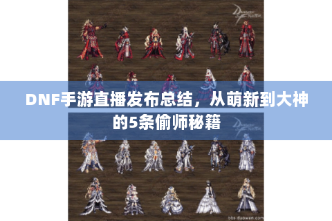 DNF手游直播发布总结，从萌新到大神的5条偷师秘籍