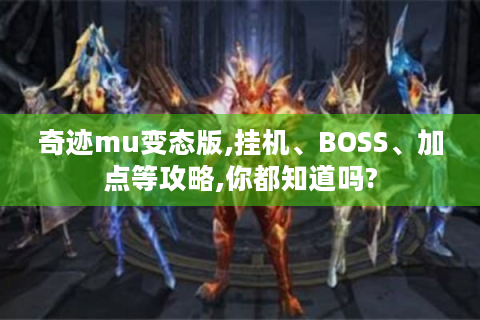 奇迹mu变态版,挂机、BOSS、加点等攻略,你都知道吗?