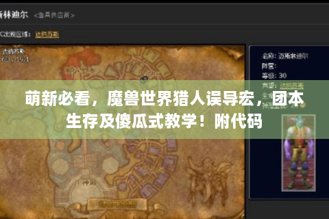 萌新必看，魔兽世界猎人误导宏，团本生存及傻瓜式教学！附代码