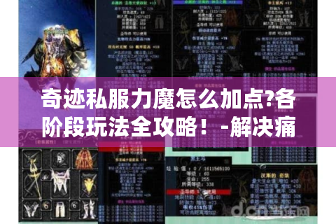 奇迹私服力魔怎么加点?各阶段玩法全攻略！-解决痛点在此