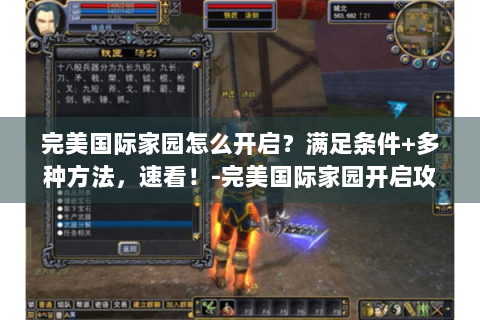 完美国际家园怎么开启？满足条件+多种方法，速看！-完美国际家园开启攻略