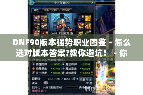 DNF90版本强势职业图鉴 - 怎么选对版本答案?教你避坑！ - 你知道吗?