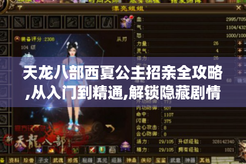 天龙八部西夏公主招亲全攻略,从入门到精通,解锁隐藏剧情与江湖奇遇