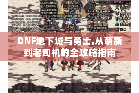 DNF地下城与勇士,从萌新到老司机的全攻略指南