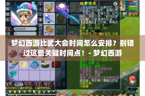梦幻西游比武大会时间怎么安排？别错过这些关键时间点！- 梦幻西游