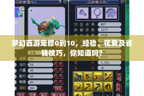 梦幻西游宠修0到10，经验、花费及省钱技巧，你知道吗？