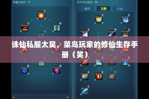 诛仙私服太昊，菜鸟玩家的修仙生存手册（笑）