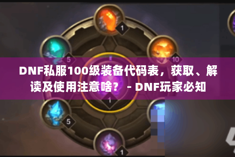 DNF私服100级装备代码表，获取、解读及使用注意啥？ - DNF玩家必知