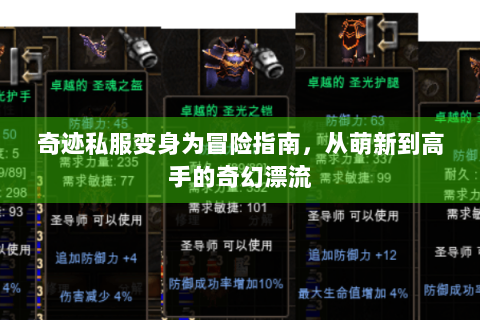奇迹私服变身为冒险指南，从萌新到高手的奇幻漂流