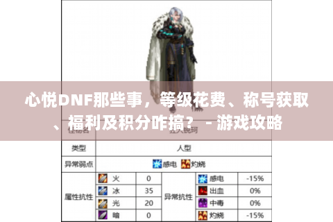 心悦DNF那些事，等级花费、称号获取、福利及积分咋搞？ - 游戏攻略
