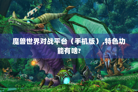 魔兽世界对战平台（手机版）,特色功能有啥?