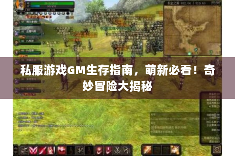 私服游戏GM生存指南，萌新必看！奇妙冒险大揭秘