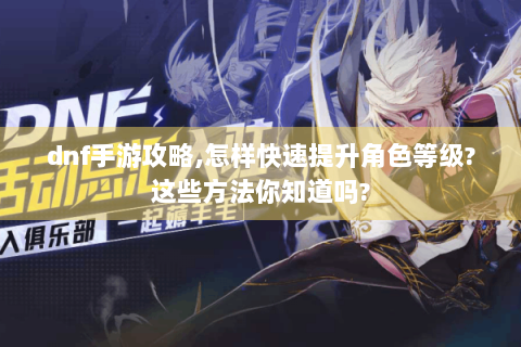 dnf手游攻略,怎样快速提升角色等级?这些方法你知道吗?
