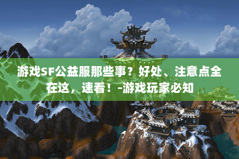 游戏SF公益服那些事？好处、注意点全在这，速看！-游戏玩家必知